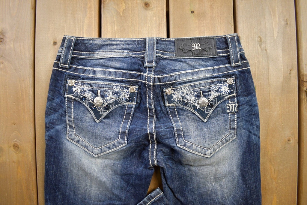 Vintage Y2K Miss Me Bedazzled Low Rise Jeans Size 26x31