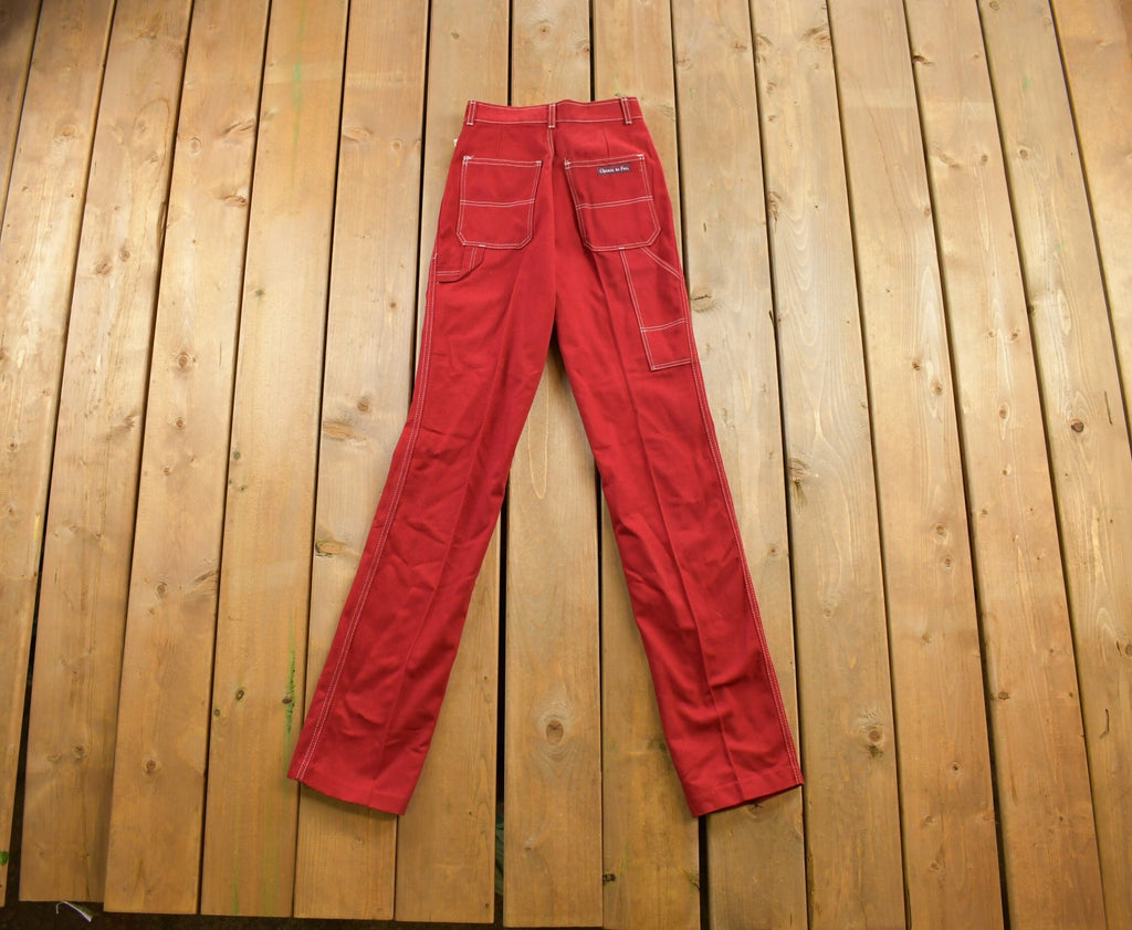 Vintage 1980s 'Chemin de fer' Red Pants 26x32