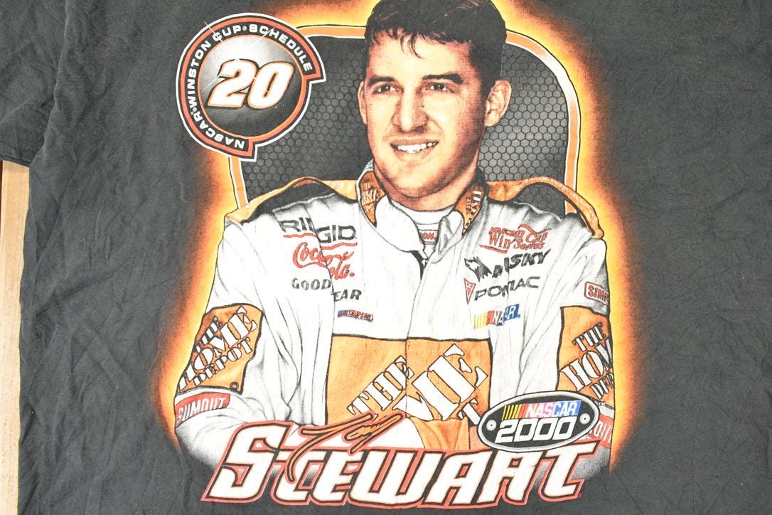 Vintage Y2K Ty Stewart Souvenir Nascar Winston Cup Travel T-Shirt Men's XL