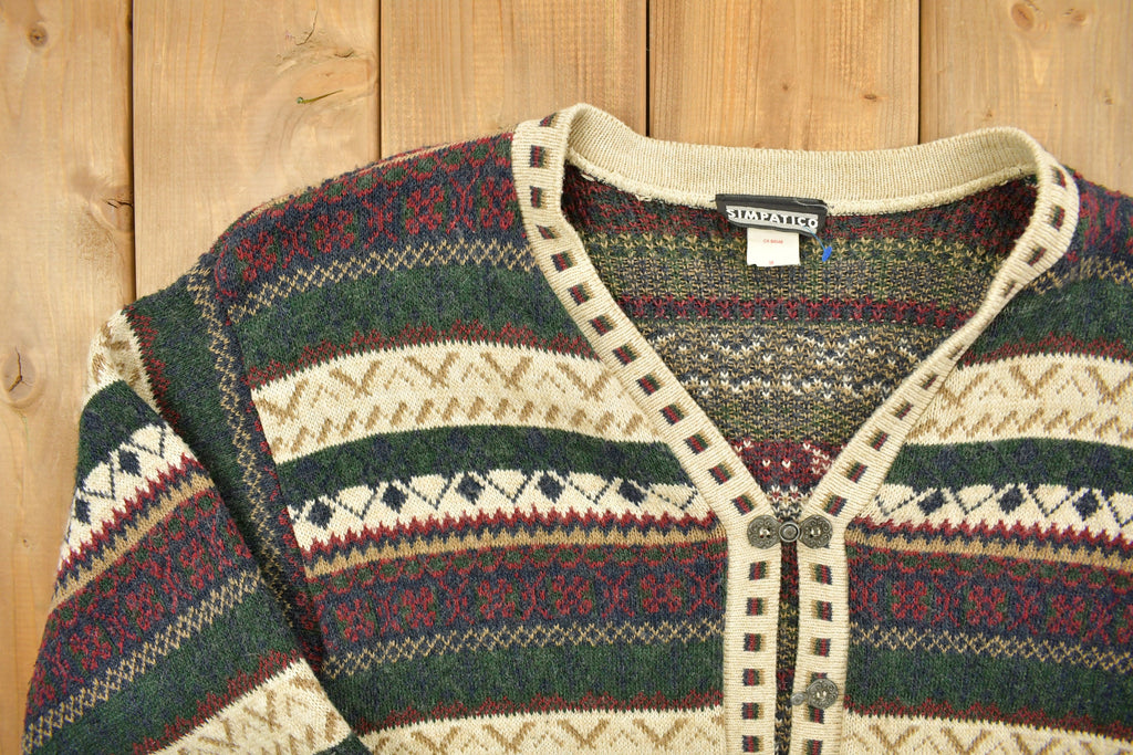 Vintage 1990s Simpatico Knitted Cardigan Sweater