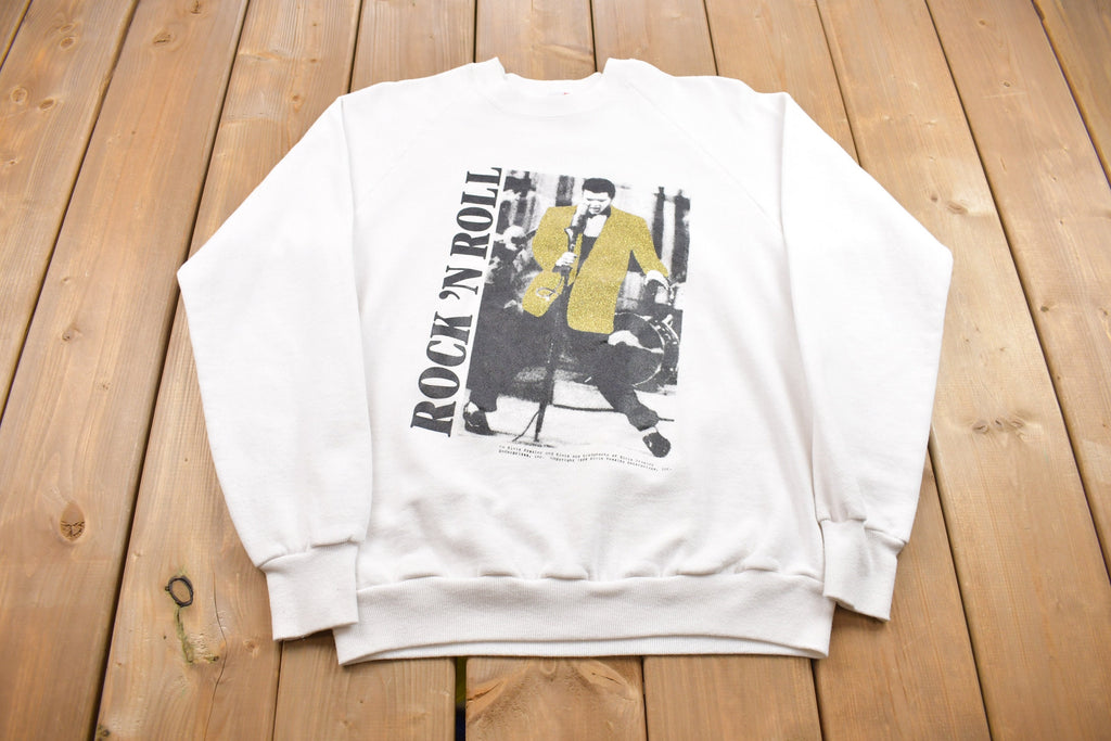 Vintage 1988 Elvis Presley Rock N Roll Raglan Crewneck Sweatshirt