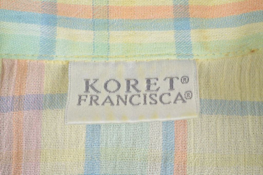 Vintage 1990s Koret Francisca Plaid Button Up Short Sleeve Shirt