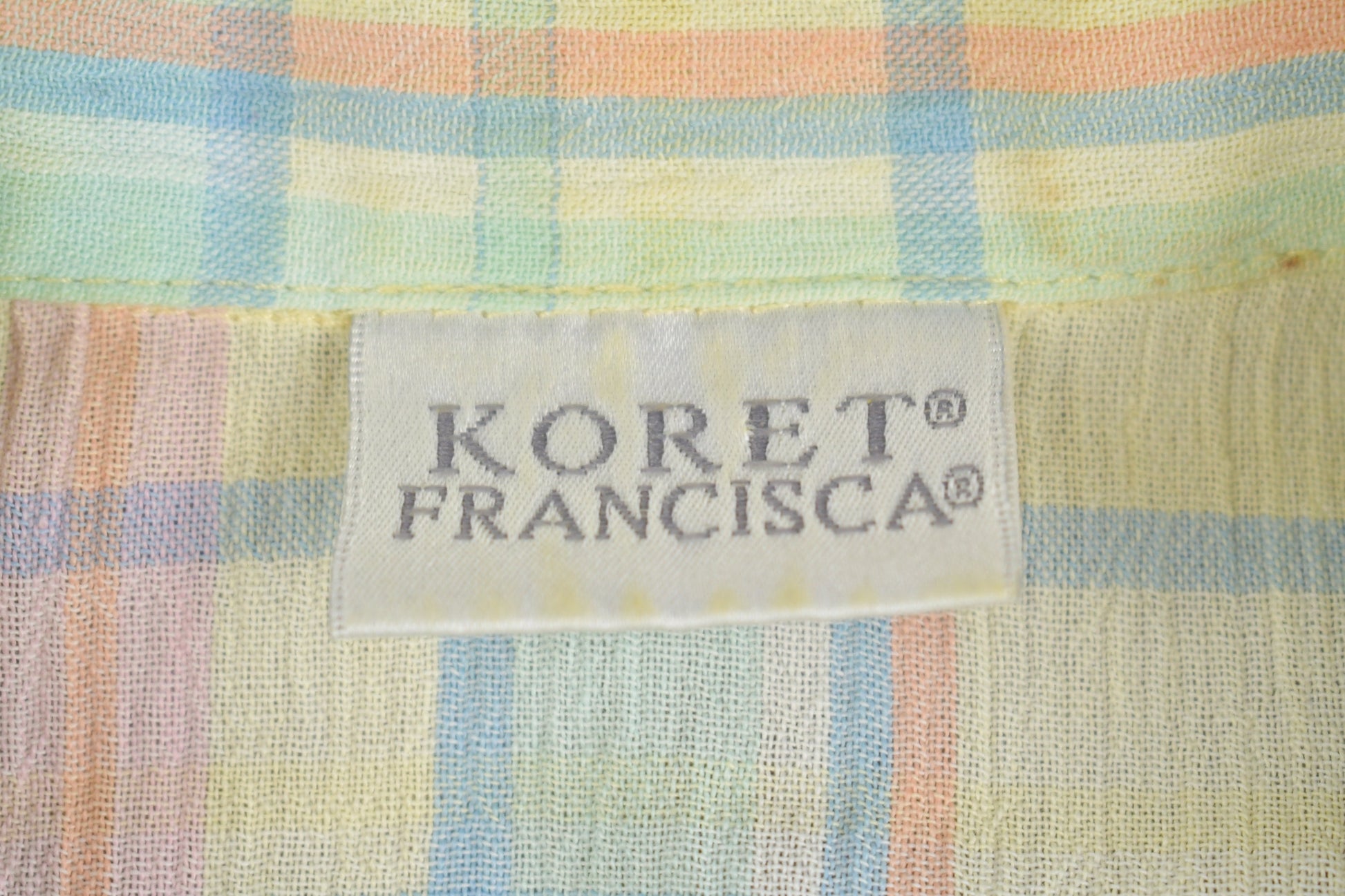 Vintage 1990s Koret Francisca Plaid Button Up Short Sleeve Shirt