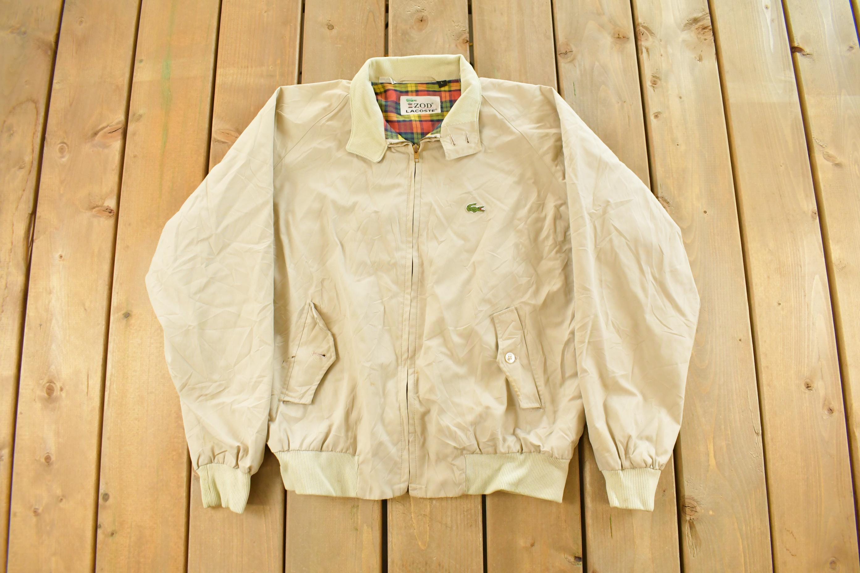 Vintage 1990s Lacoste Izod Full Zip Windbreaker Jacket Men's Large