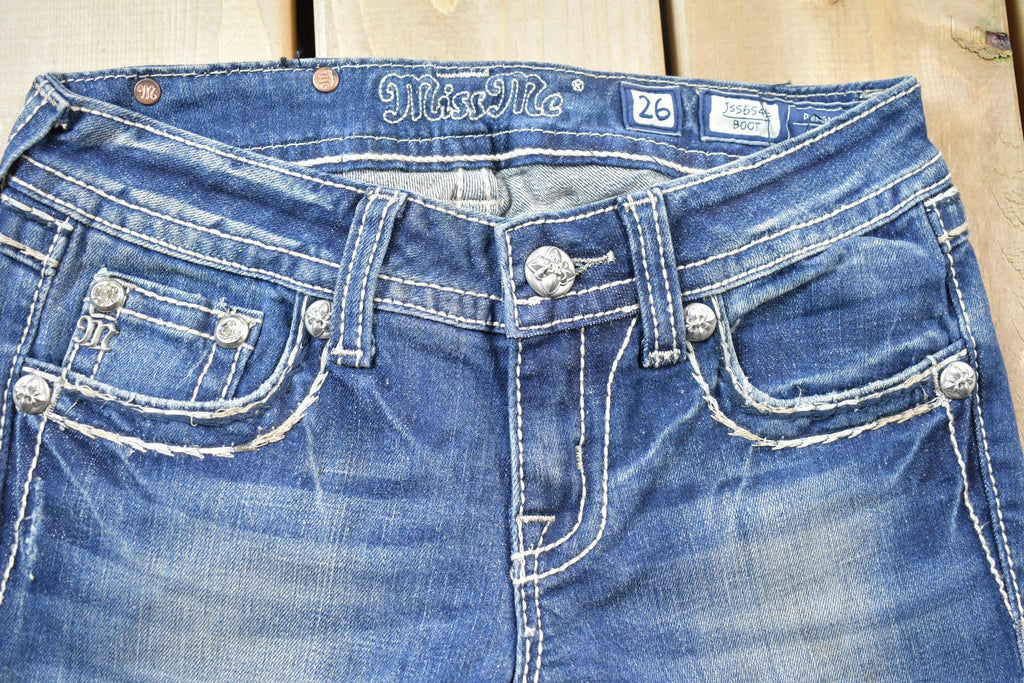 Vintage Y2K Miss Me Bedazzled Low Rise Jeans Size 26x32