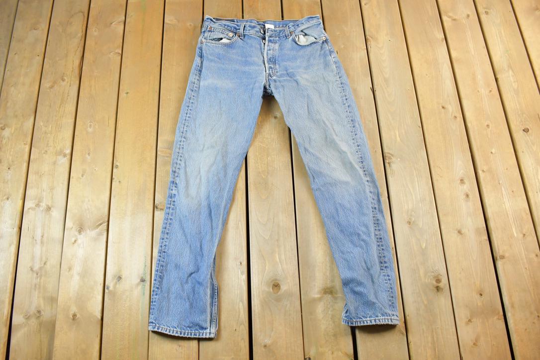 Vintage 1990s Levi Strauss 501 Red Tab Denim Jeans Size 34