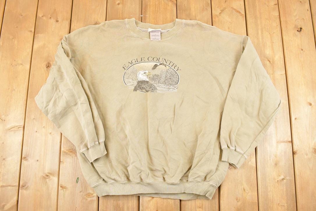 Vintage 1990s Bernie's Glen Eagle Country Graphic Print Crewneck Sweatshirt Men's L