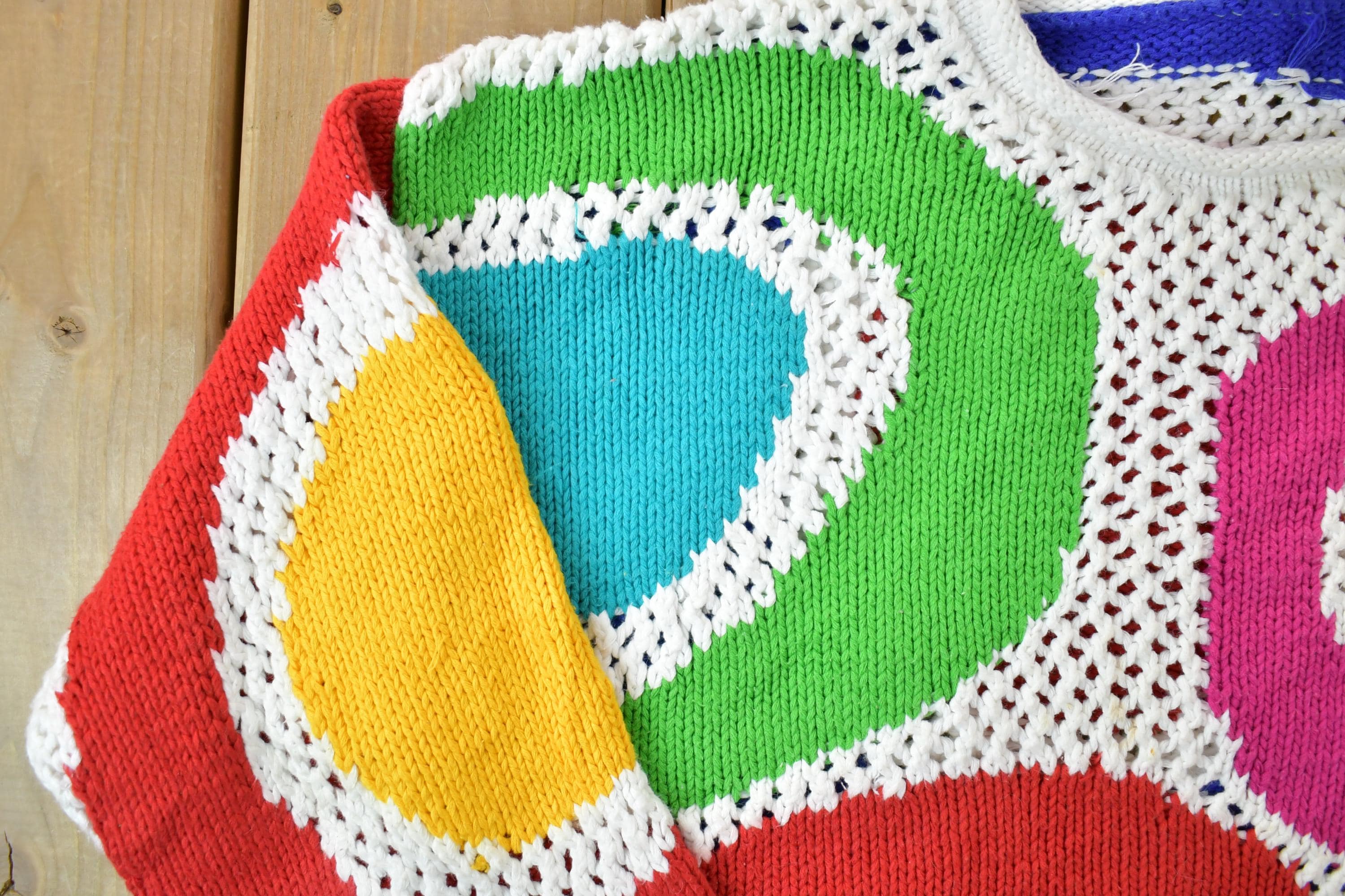 Vintage 1990s Carol little Hand Knit Crewneck Sweater