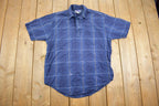 Vintage 1990s North Crest Striped Quarter Button Up