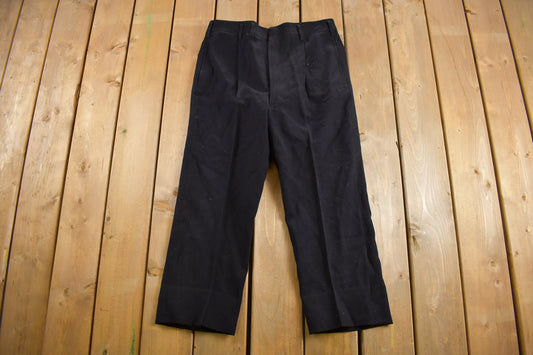 Vintage 1970s Pleated Trousers Size 35 x 24 / American Vintage / True Vintage / 1970s Pants / Black / Made in England