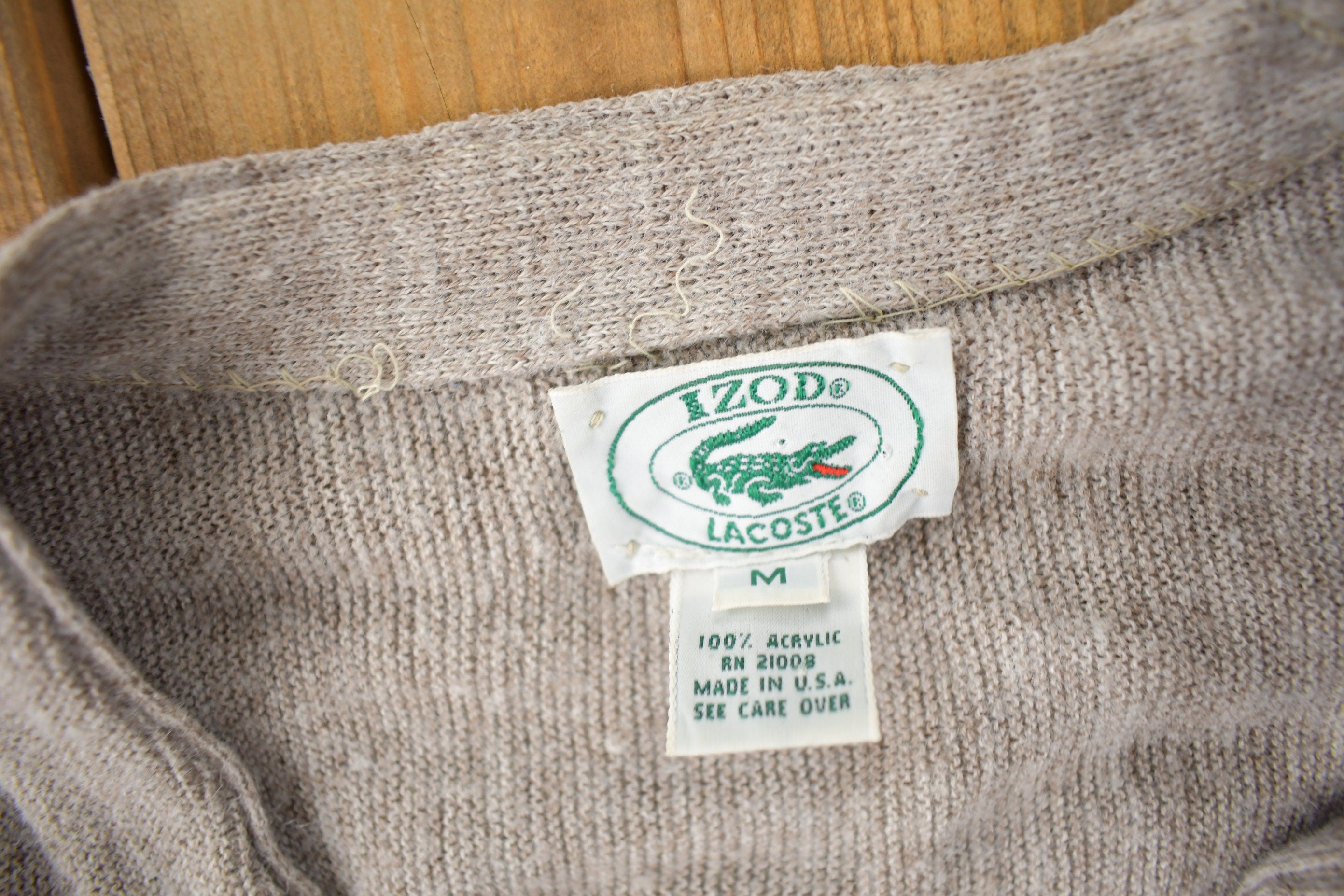 Vintage 1980s IZOD Lacoste Knit Cardigan Sweater