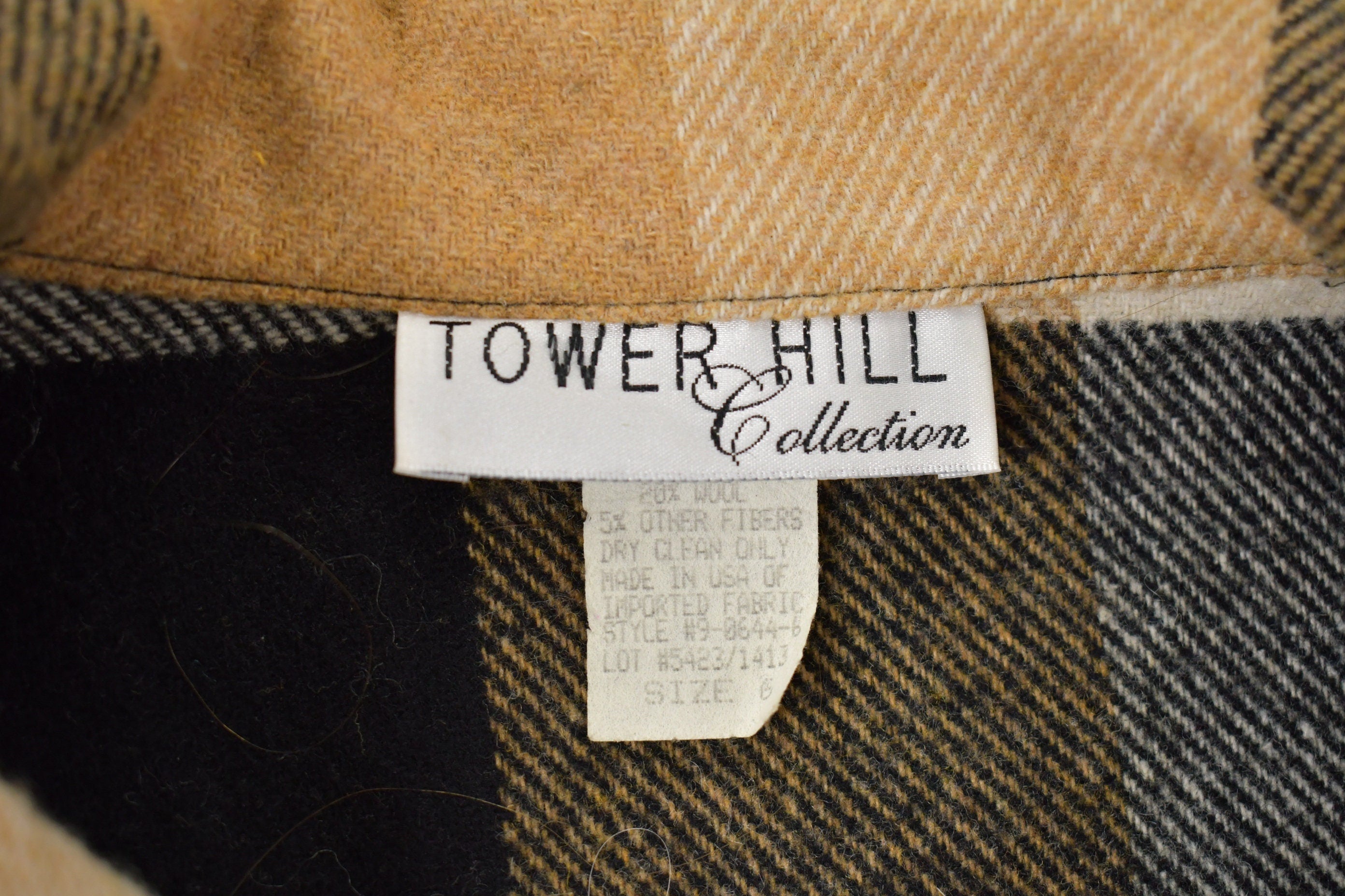 Vintage 1990s Tower Hill Collection Plaid Knitted Jacket