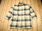 Vintage 1990s Woolrich Plaid Wool Long Trench Coat