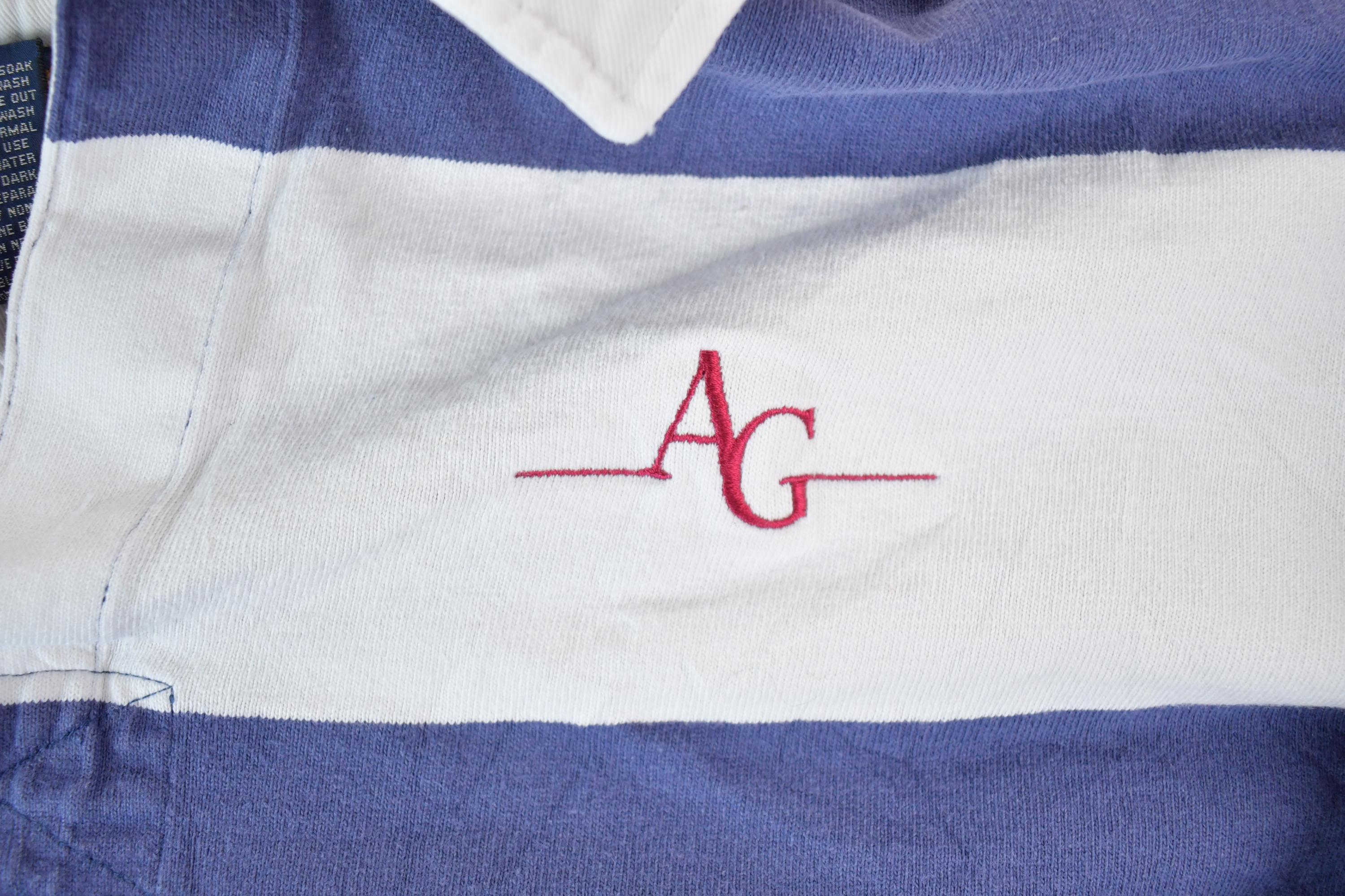 Vintage 1990s Lands End Collared Quarter Button Up Rugby Shirt