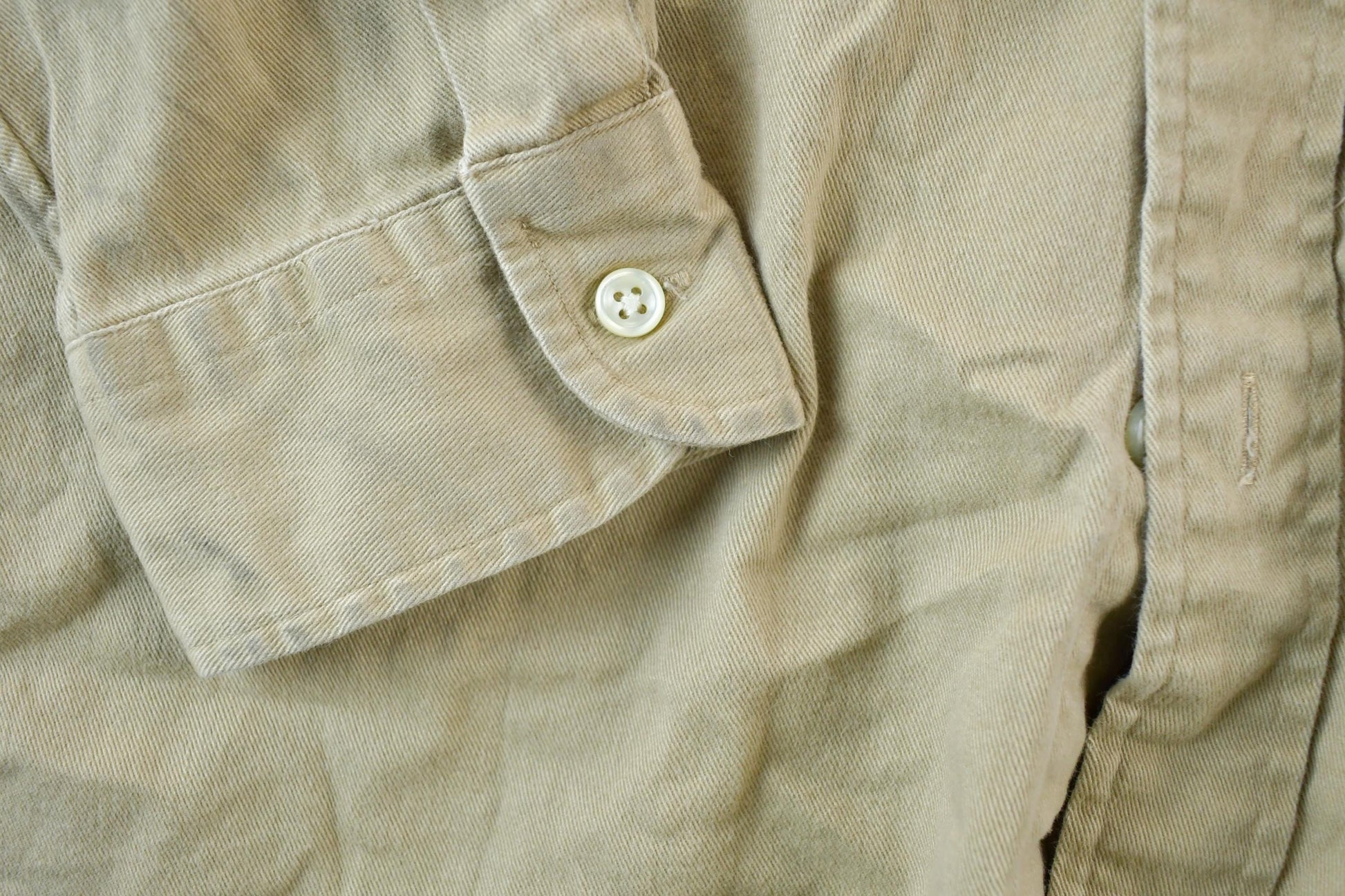 Vintage 90s Polo Ralph Lauren Tan Button Up Shirt
