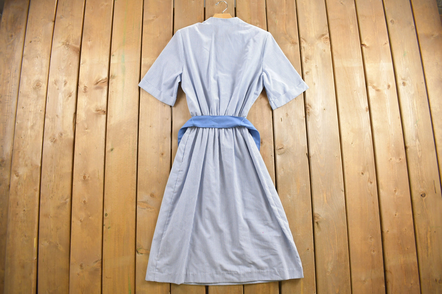 Vintage 1960s Searsucker Dress / Algro / Union Made in Canada / True Vintage Dress / Retro Womenswear / Sailor Dress / Cute Dress