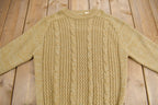 Vintage 1980s Laurentian 3D Cable Knit Crewneck Sweater