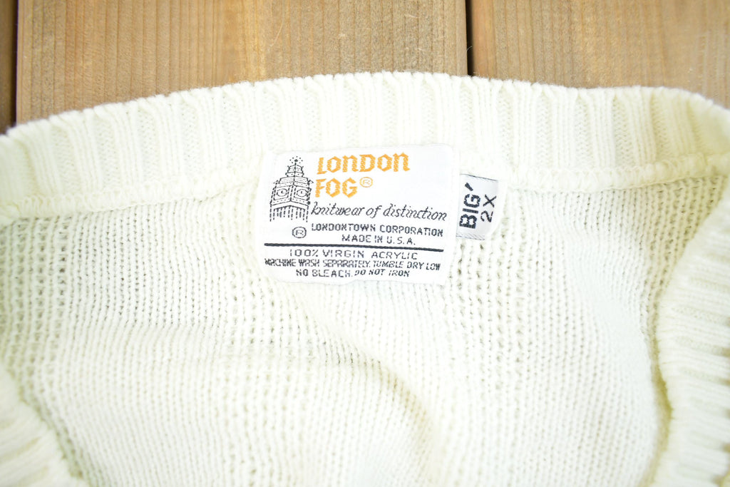 Vintage 1980s London Fog Knit Crewneck Sweater Made In USA