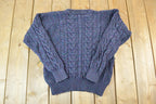 Vintage 1990s Eddie Bauer Cable Knit Abstract Pattern Crewneck Sweater Made In Hong Kong  90s Crewneck  Preppy Knits