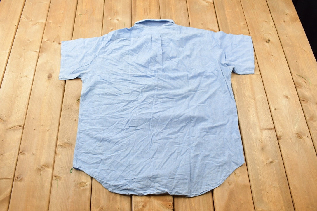 Vintage 1990s Polo Ralph Lauren Blue And Pink Button Up Shirt