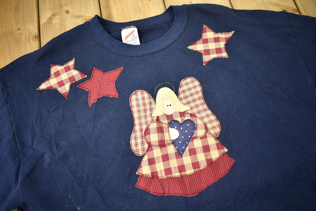 Vintage 1990s Embroidered Angel Crewneck Sweatshirt