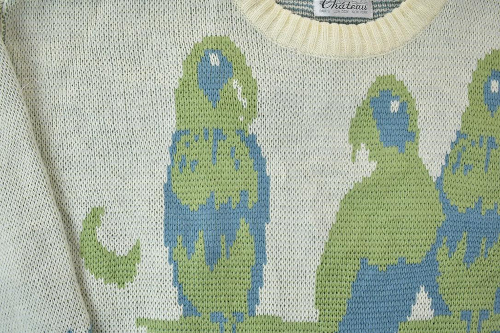 Vintage 1990s Chateau Parrots Knit Crewneck Sweater