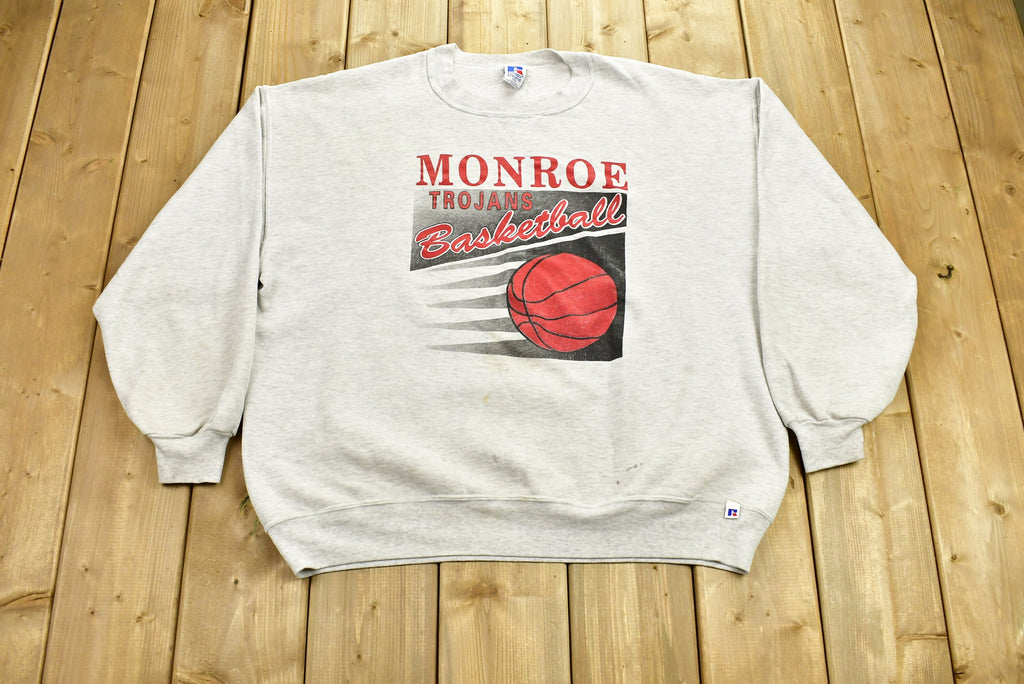 Vintage 1990's Monroe Trojans Highschool Basketball Crewneck