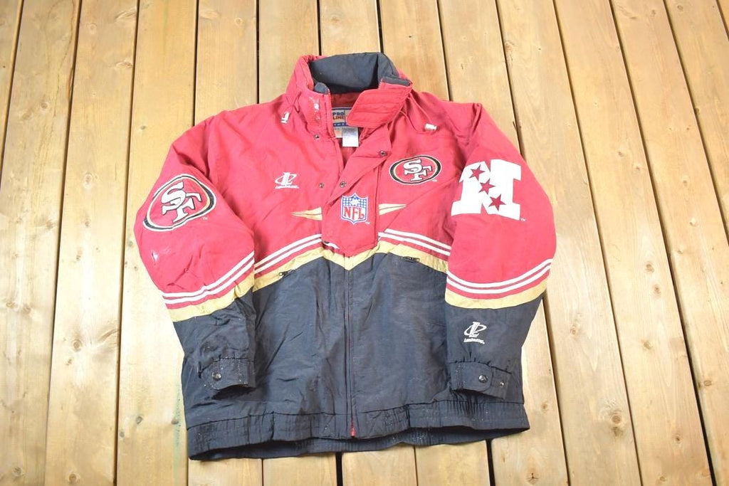 Vintage 1990s San Francisco 49ers Pro Line Logo Authentic NFL Football Quarter Zip Pullover Jacket