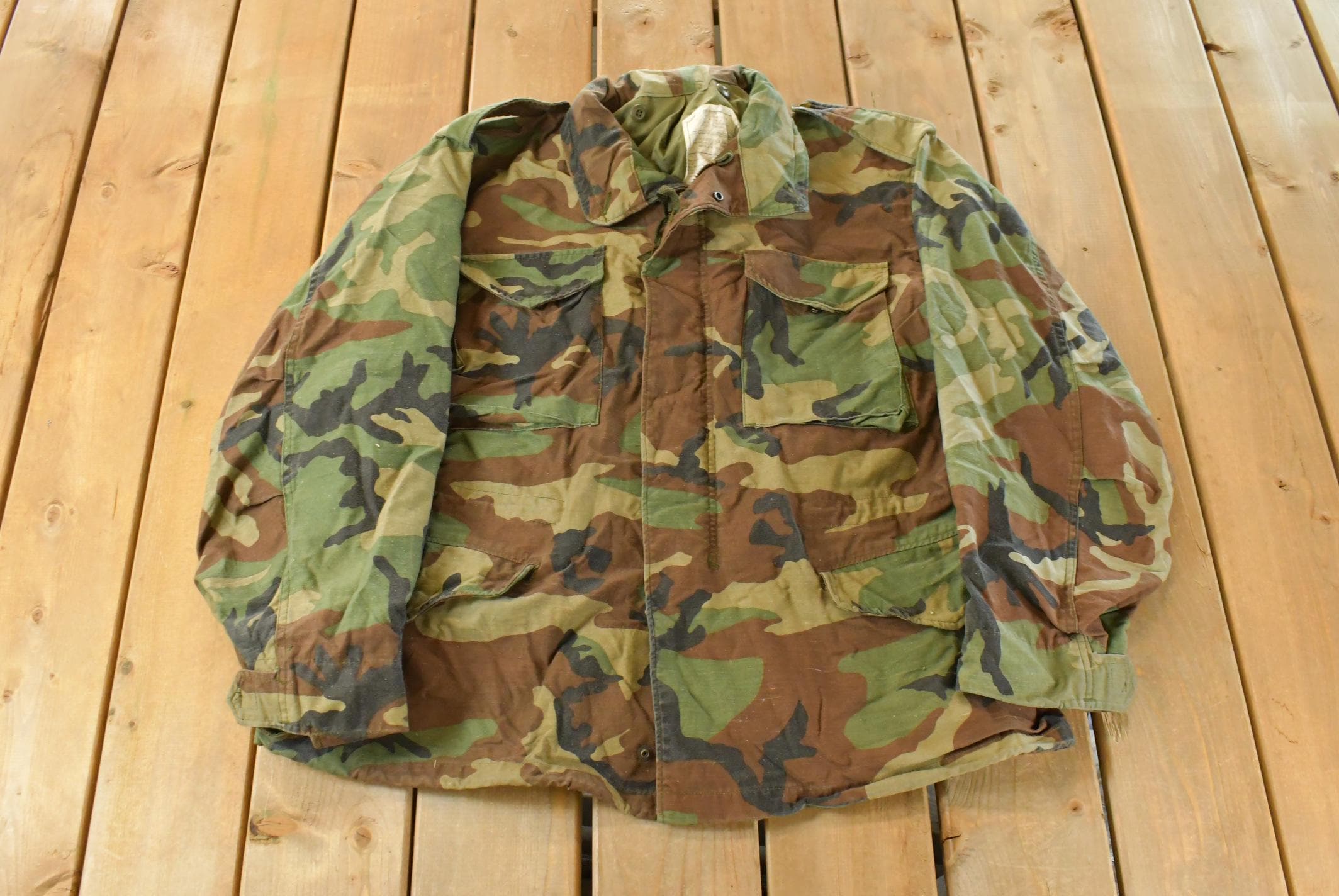 Vintage 2000 Camo Military Field Jacket Men's Large