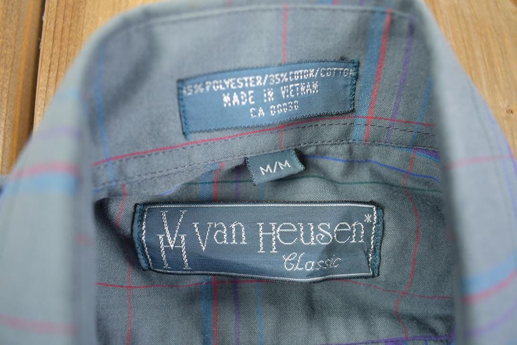 Vintage 1990s Van Heusen Classic Plaid Button Up Shirt