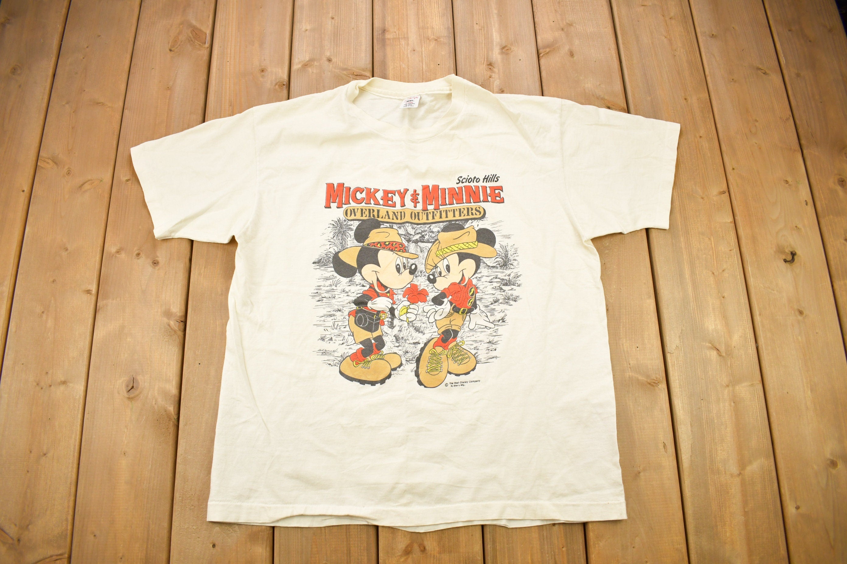 Vintage 1980s Mickey & Minnie Mouse Overland Outfitters Scioto Hills Graphic T-Shirt