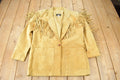 Vintage 1990s Arella Beige Suede Fringe Jacket