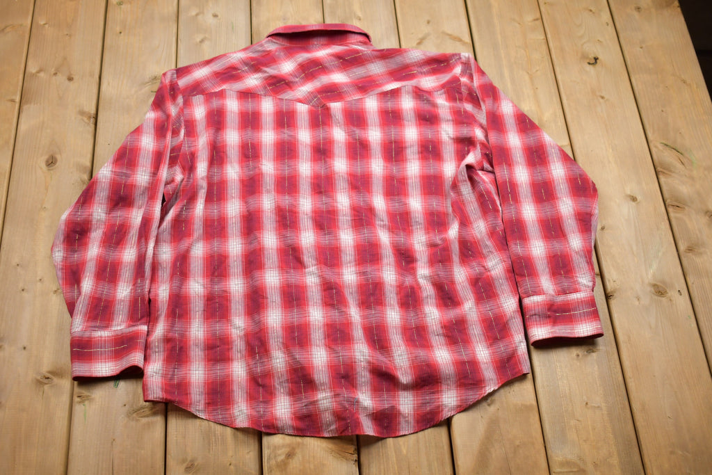 Vintage 1990s GS Sport Western Plaid Button Up Shirt