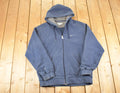 Vintage Y2K Nike Hoodie Full Zip Sweatshirt Men's XL / Swoosh Logo / Minimalist / Made in USA / 90s Nike Sweater
