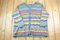 Vintage 1990s PS casual Landscape Theme Knit Crewneck Full Zip Sweater