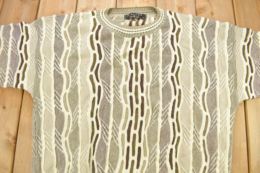 Vintage 1990s Protégé 3D Cable Knit Crewneck Sweater
