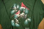 Vintage 1990s Snowy Cardinals Crewneck Sweatshirt