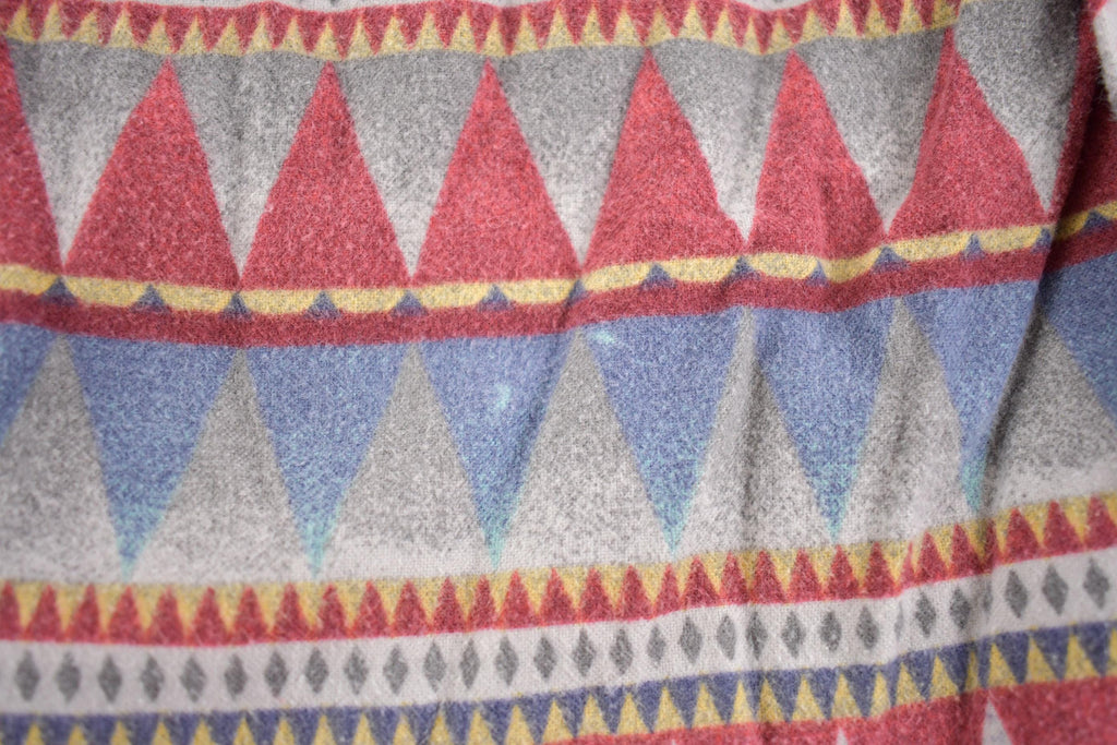 Vintage 1980s Ely Cattleman South Western Style Button Up Rodeo Aztec Shirt