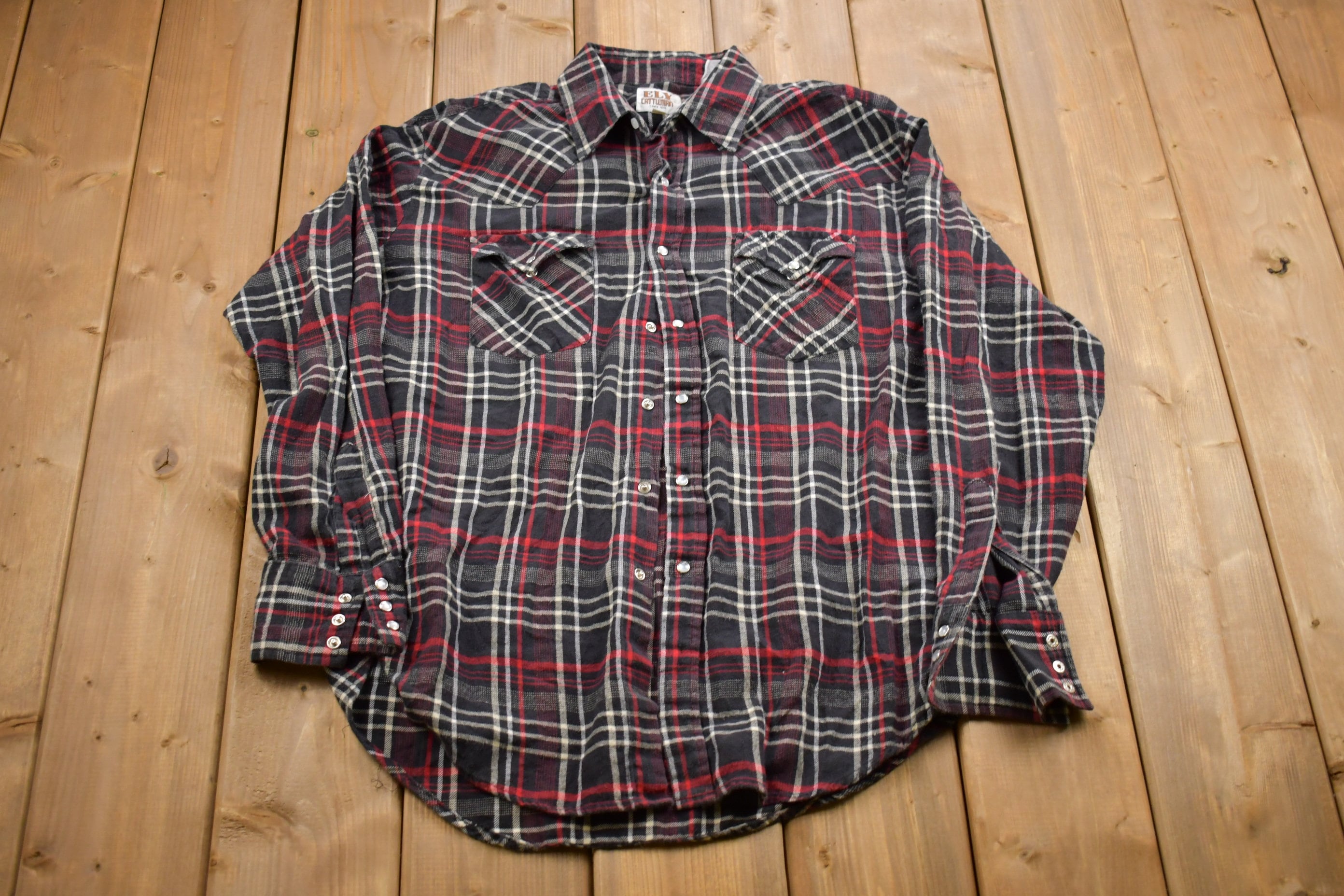 Vintage 1990s Ely Cattleman Plaid Button Up Shirt
