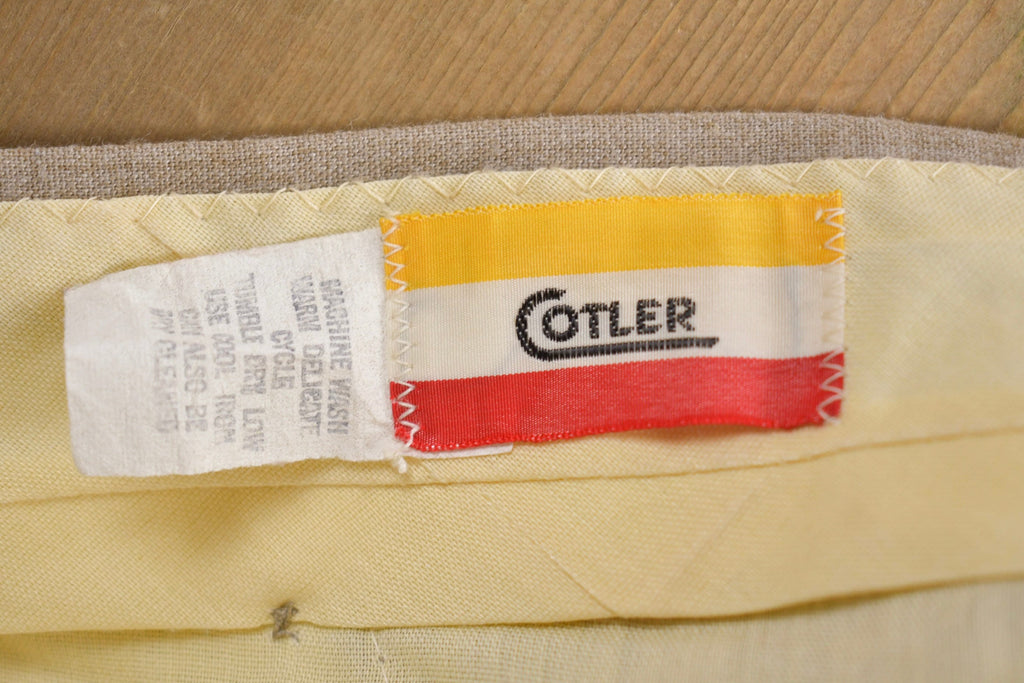 Vintage 1970s Cotler Pleated Trousers Size 32 x 34