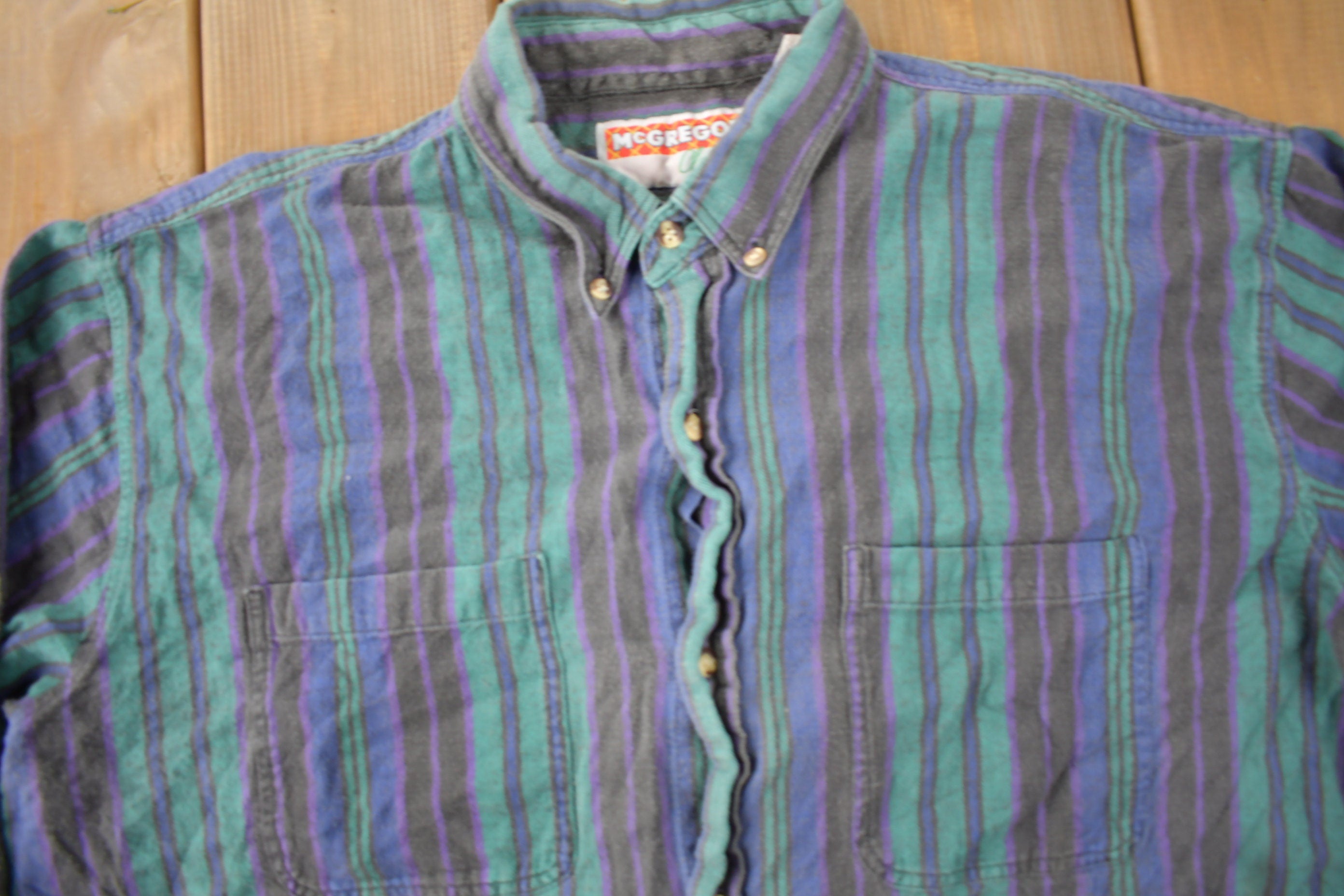 Vintage 1990s McGregor Classics Striped Button Up Shirt Size XLT