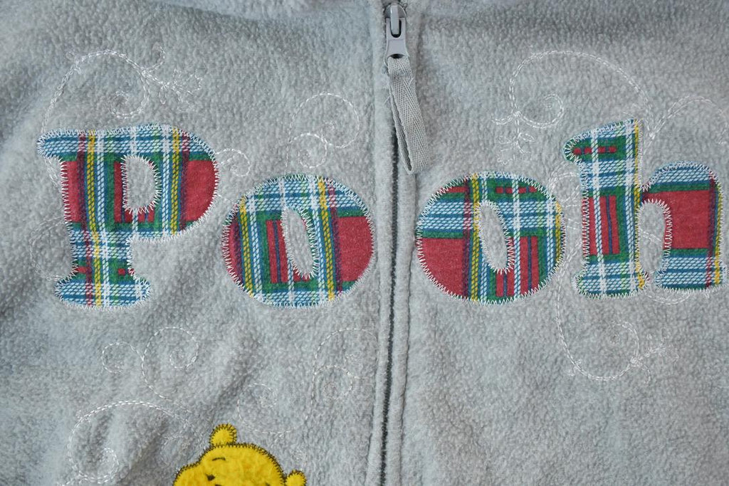 Vintage 1990s Pooh Bear Full Zip Fleece Disney Hoodie