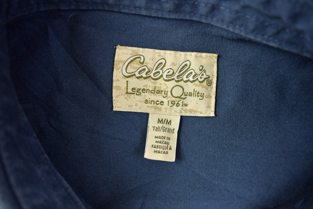 Vintage 1990s Cabela's Legendary Quality Blue Blank Button Up Shirt