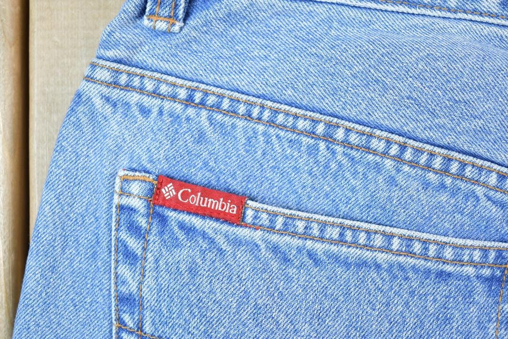 Vintage 1990s Columbia Denim Jeans Size 32 x 28 Made In USA