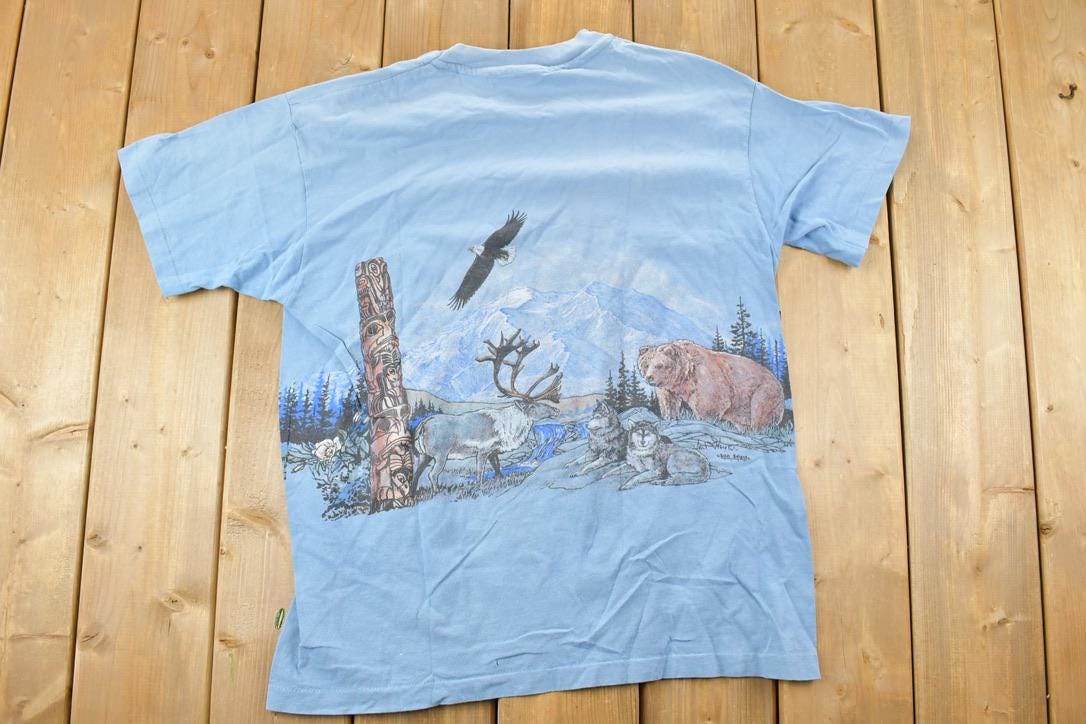 Vintage 1990s Alaska Soaring Eagle Souvenir T-Shirt