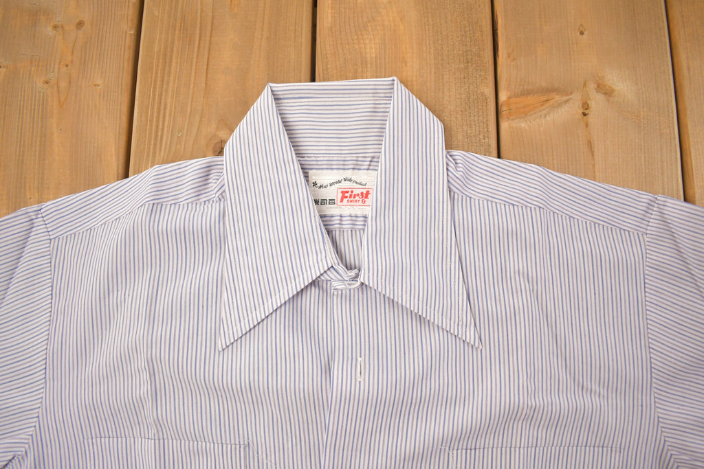 Vintage 1990s First Shirt Striped Button Up Shirt
