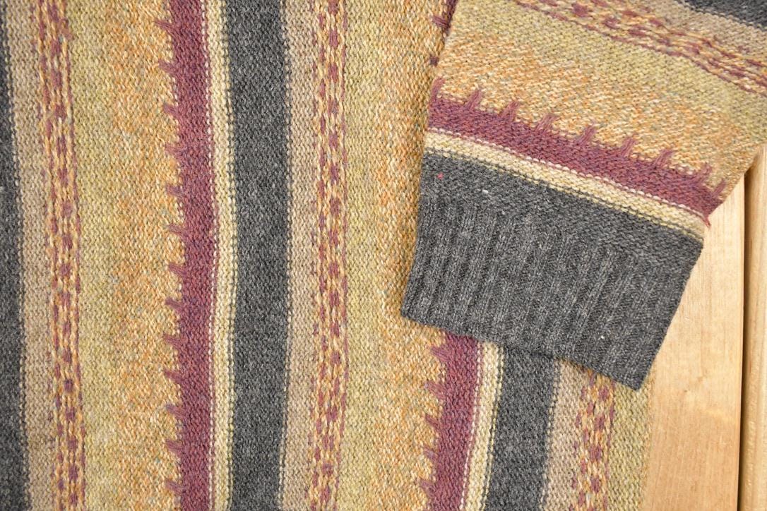 Vintage 1990s JJ Farmer Wool Knit V Neck Sweater Men's XL