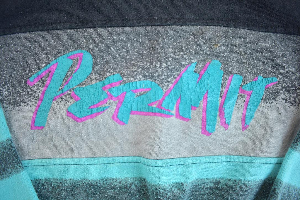 Vintage 1980s Permit Striped Crewneck Sweatshirt - XS