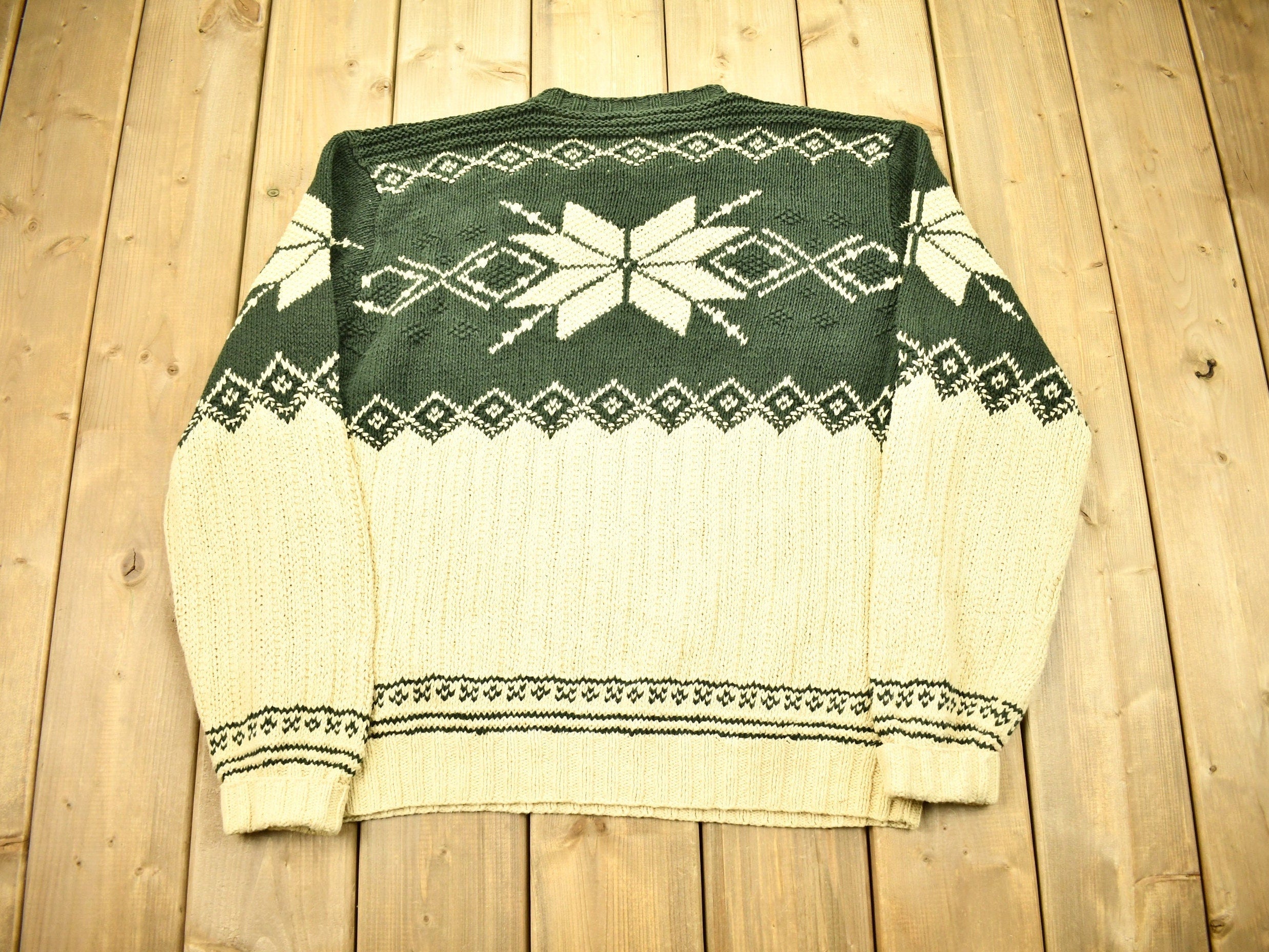 Vintage 1990s Polo Ralph Lauren Snowflake Knit Crewneck Sweater