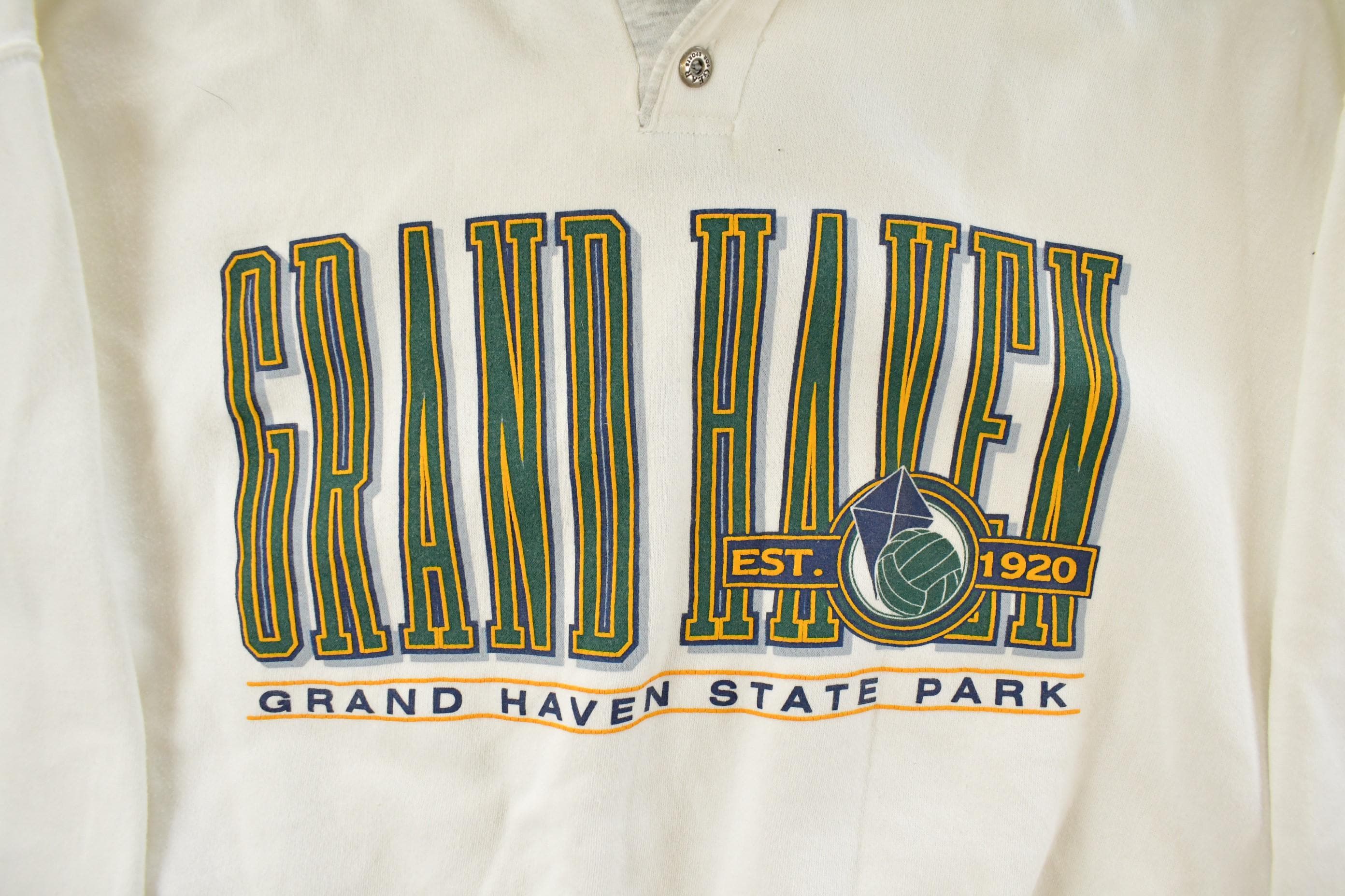Vintage 1990s Grand Haven State Park Michigan Hoodie Men's Large